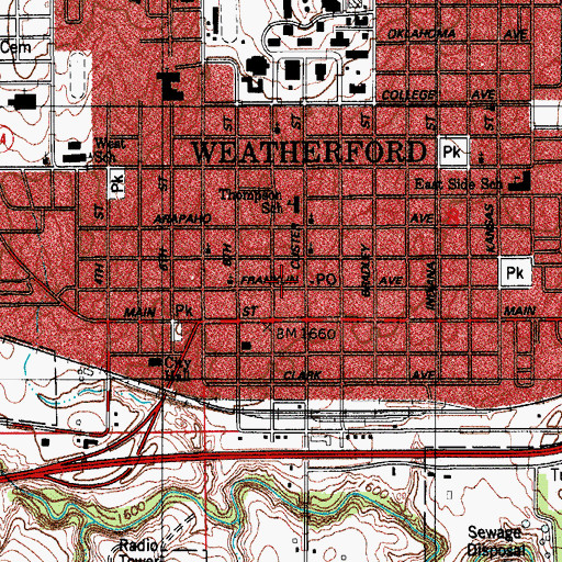 Topographic Map of Restoration Church, OK