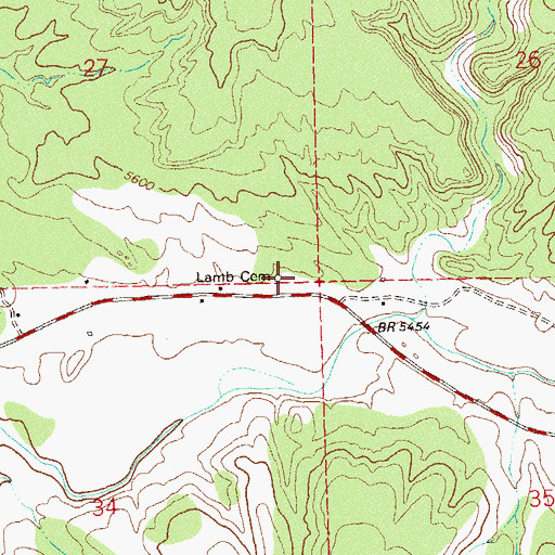 Topographic Map of Lamb Cemetery, CO