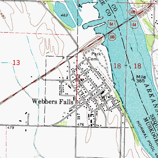 Topographic Map of First Baptist Church, OK