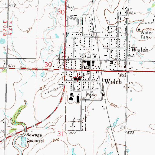 Topographic Map of Methodist Church, OK