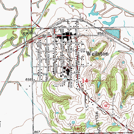 Topographic Map of Saint Pauls Lutheran Church, OK