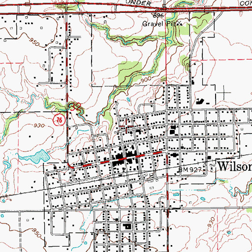 Topographic Map of First Baptist Church, OK