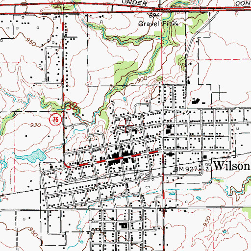 Topographic Map of First United Methodist Church, OK