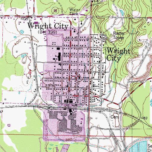 Topographic Map of First Baptist Church, OK