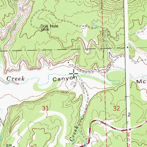 Topographic Map of Ute Creek, CO