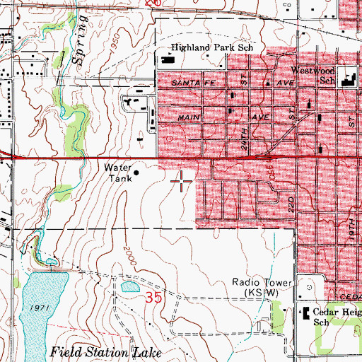 Topographic Map of Crown Heights Baptist Church, OK