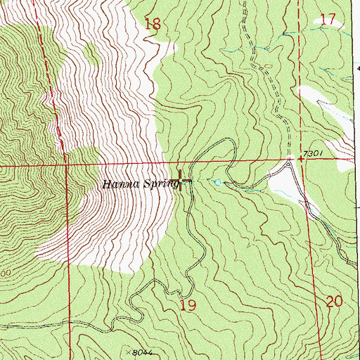 Topographic Map of Hanna Spring, CO