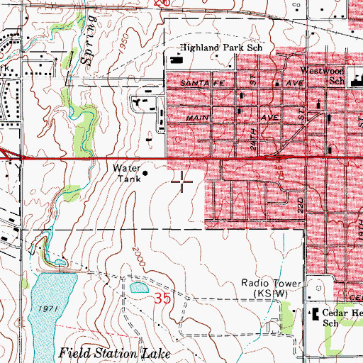 Topographic Map of Northwestern Baptist Association Church, OK
