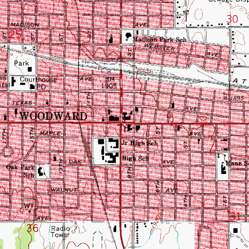 Topographic Map of Presbyterian Church, OK