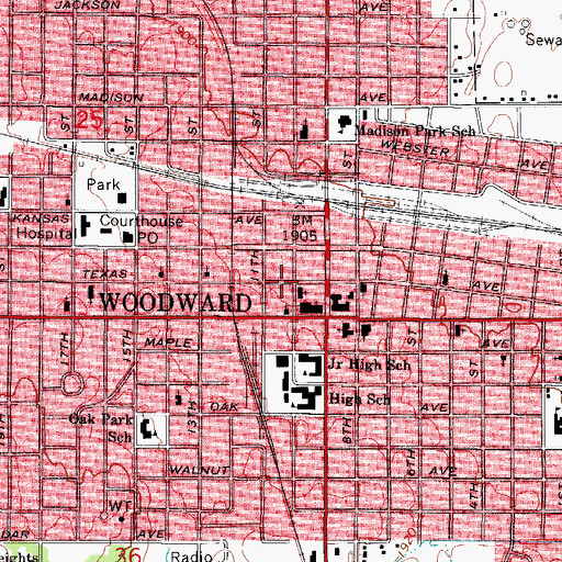 Topographic Map of Saint Johns Episcopal Church, OK