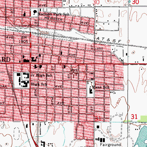 Topographic Map of United Pentecostal Church, OK