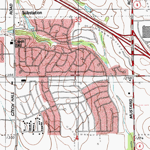 Topographic Map of Canadian Hills Church of the Nazarene, OK