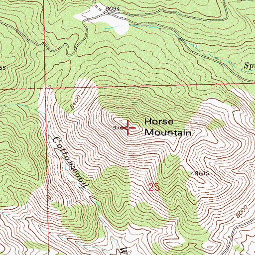 Topographic Map of Horse Mountain, CO
