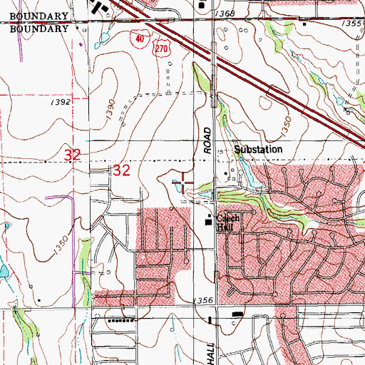 Topographic Map of Westside Community Church of God, OK