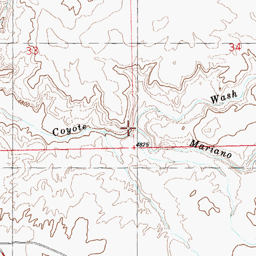 Topographic Map of Mariano Wash, CO