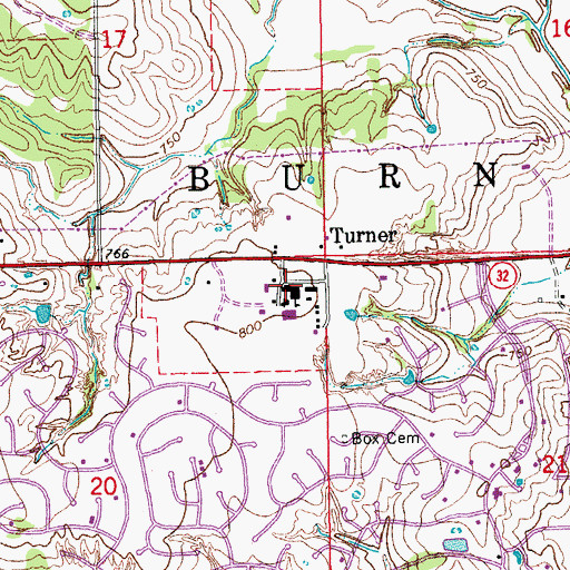 Topographic Map of Turner High School, OK