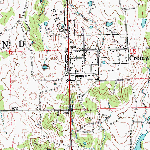 Topographic Map of Butner High School, OK