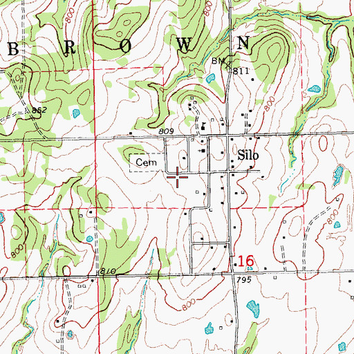 Topographic Map of Silo Junior High School, OK