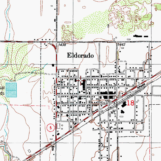 Topographic Map of Eldorado High School, OK
