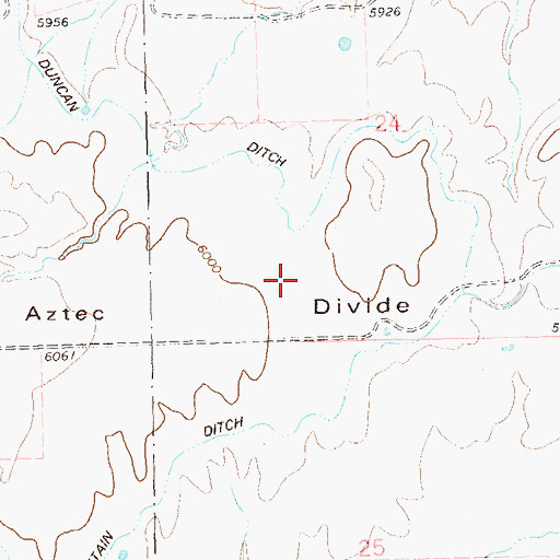 Topographic Map of Aztec Divide, CO