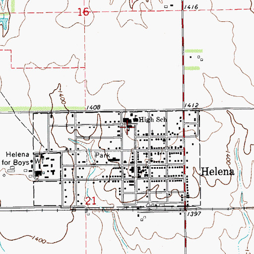 Topographic Map of Timberlake Jr / Sr High School, OK