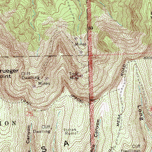 Topographic Map of Todd Mine, CO
