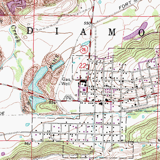 Topographic Map of McCurtain High School, OK