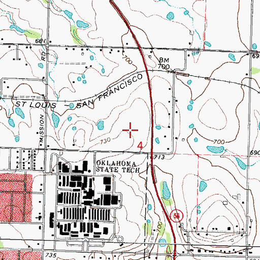 Topographic Map of Green Country Technology Center, OK