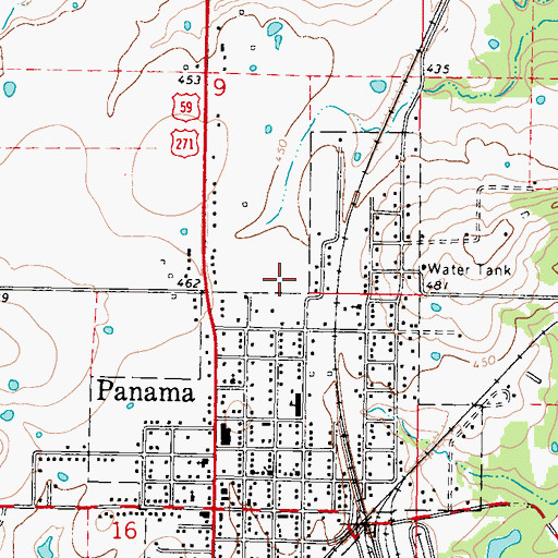 Topographic Map of Panama High School, OK