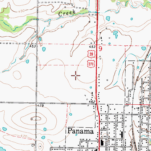 Topographic Map of Panama Middle School, OK