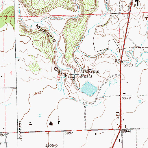 Topographic Map of McElmo Falls, CO