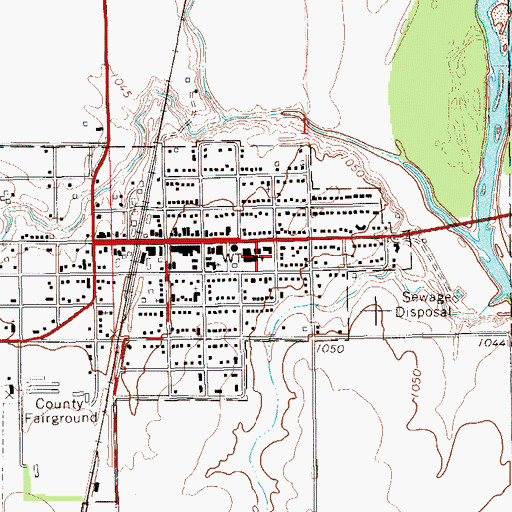 Topographic Map of Pond Creek - Hunter High School, OK