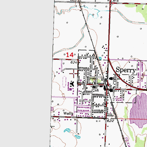 Topographic Map of Sperry High School, OK