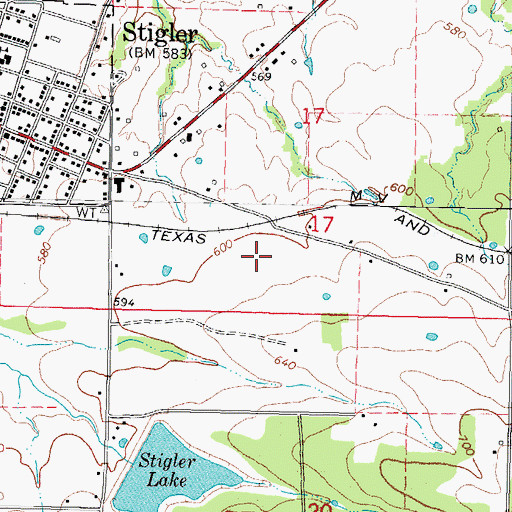 Topographic Map of Kiamichi Technology Center Stigler, OK