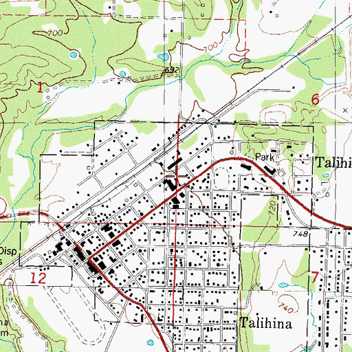 Topographic Map of Talihina High School, OK