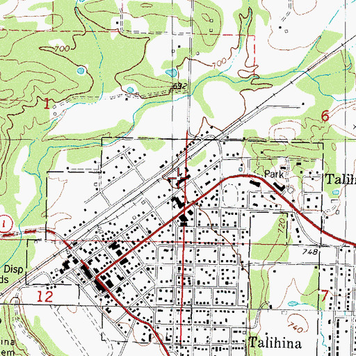 Topographic Map of Talihina Junior High School, OK