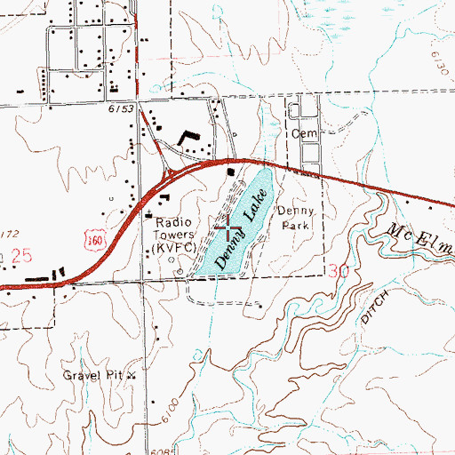 Topographic Map of Denny Lake, CO