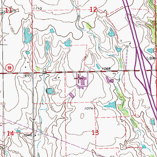 Topographic Map of Mid - America Technology Center, OK