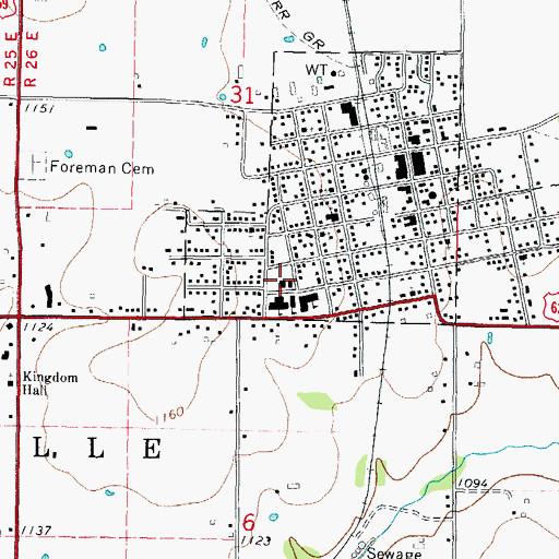 Topographic Map of Westville High School, OK