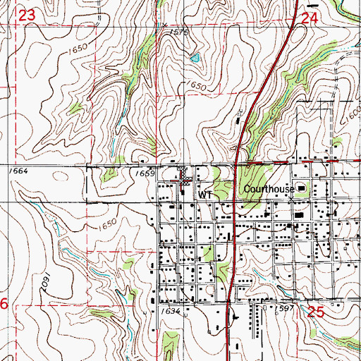 Topographic Map of Arapaho Elementary School, OK