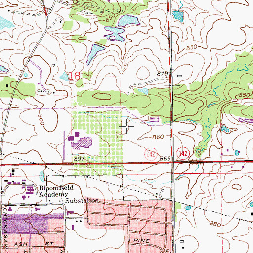 Topographic Map of Ardmore Middle School, OK