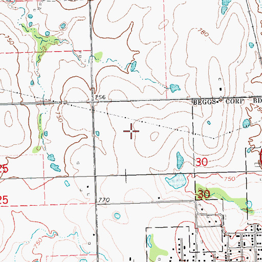 Topographic Map of Beggs Elementary School, OK