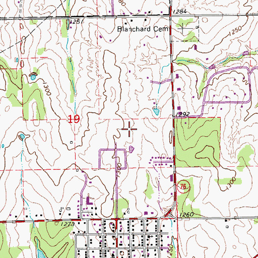 Topographic Map of Blanchard Elementary School, OK