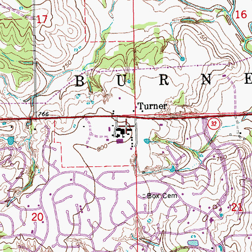 Topographic Map of Turner Elementary School, OK
