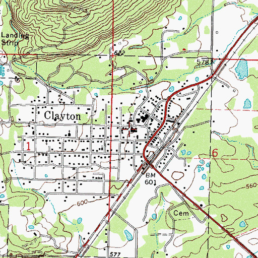 Topographic Map of Crain Elementary School, OK