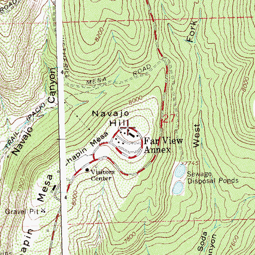 Topographic Map of Navajo Hill, CO