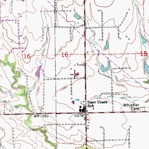 Topographic Map of Deer Creek Intermediate School, OK