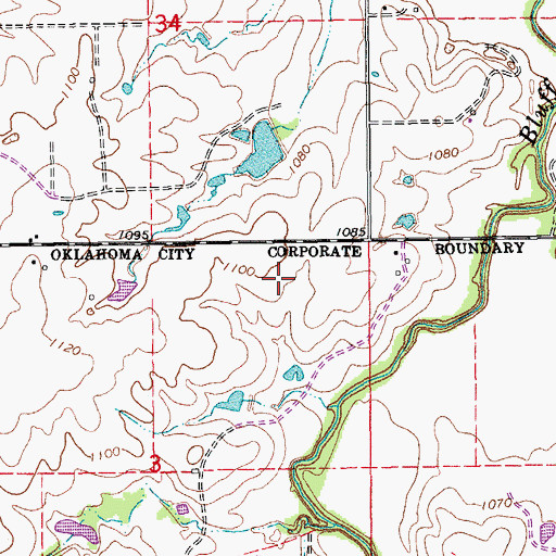 Topographic Map of Deer Creek Elementary School, OK