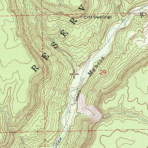 Topographic Map of Whites Canyon, CO
