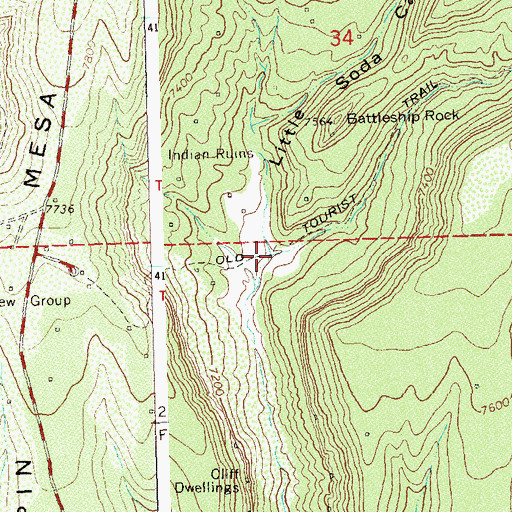 Topographic Map of Little Soda Canyon, CO